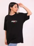 Unisex Bisiklet Yaka Baskılı Oversize T-Shirt - Siyah Somersan Giyim | Kadın, Erkek ve Çocuk Moda