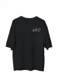 Unisex Bisiklet Yaka Baskılı Oversize T-Shirt - Siyah Somersan Giyim | Kadın, Erkek ve Çocuk Moda