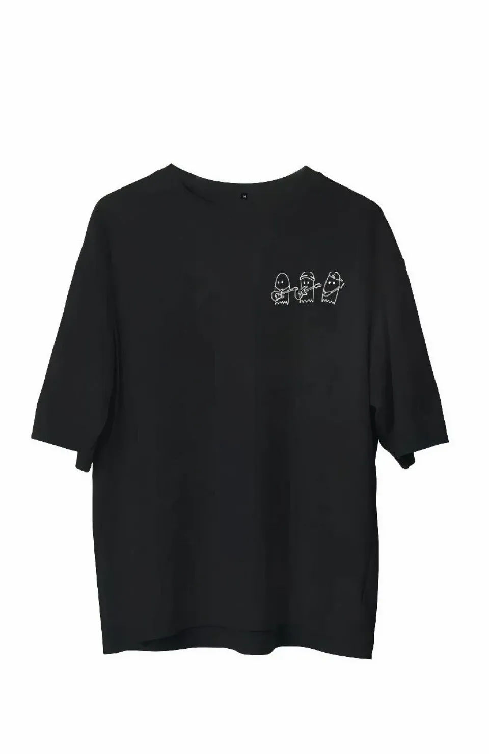 Unisex Bisiklet Yaka Baskılı Oversize T-Shirt - Siyah Somersan Giyim | Kadın, Erkek ve Çocuk Moda