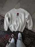 Unisex Bisiklet Yaka Ön Ve Arka Baskılı SweatShirt - Beyaz Somersan Giyim | Kadın, Erkek ve Çocuk Moda