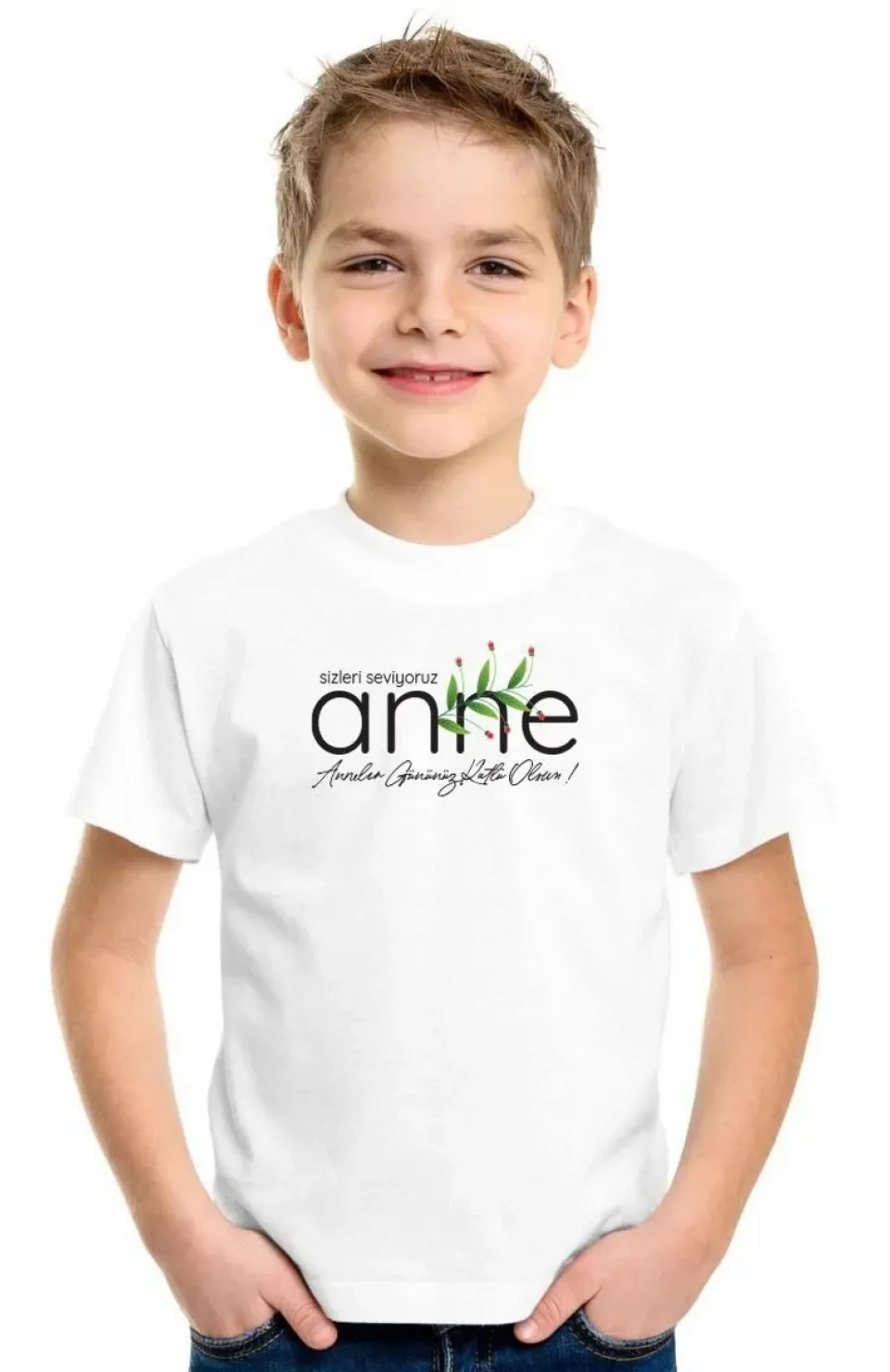Unisex Çocuk Baskılı T-Shirt - Beyaz Somersan Giyim | Kadın, Erkek ve Çocuk Moda