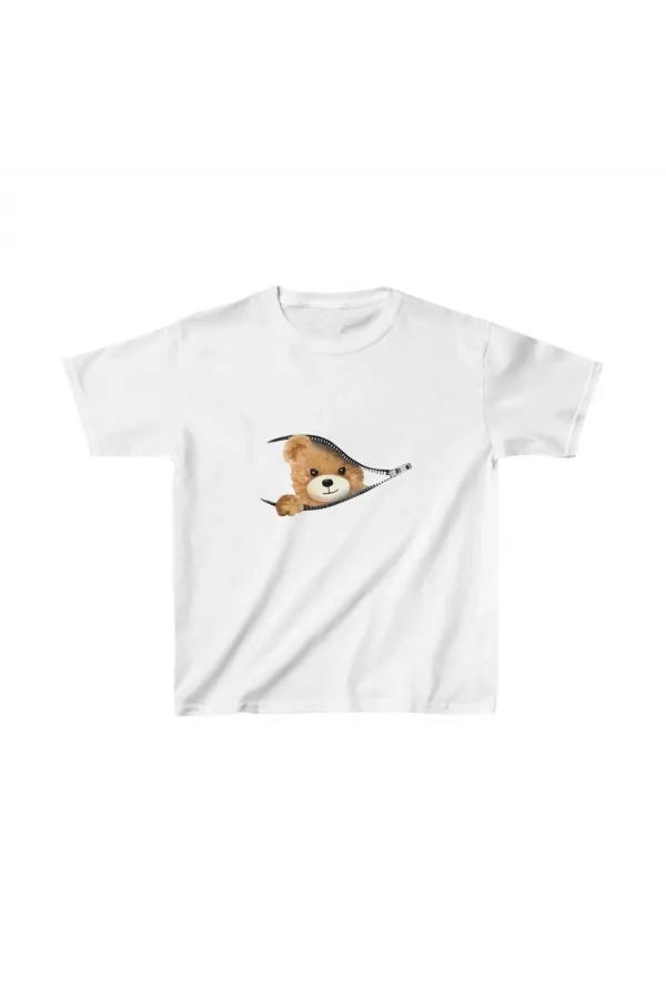 Unisex Çocuk Baskılı T-Shirt - Beyaz