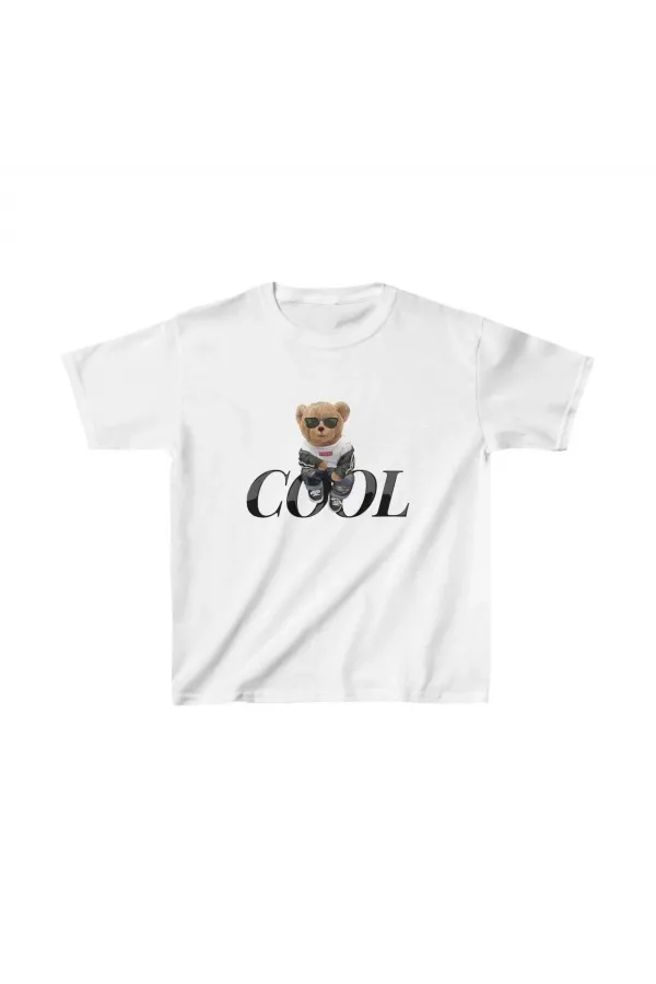 Unisex Çocuk Baskılı T-Shirt - Beyaz