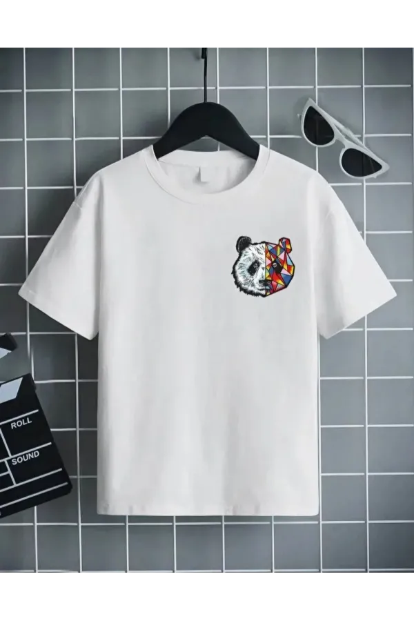 Unisex Çocuk Baskılı T-Shirt - Beyaz