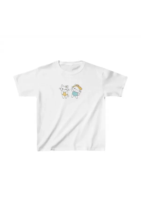 Unisex Çocuk Baskılı T-Shirt - Beyaz