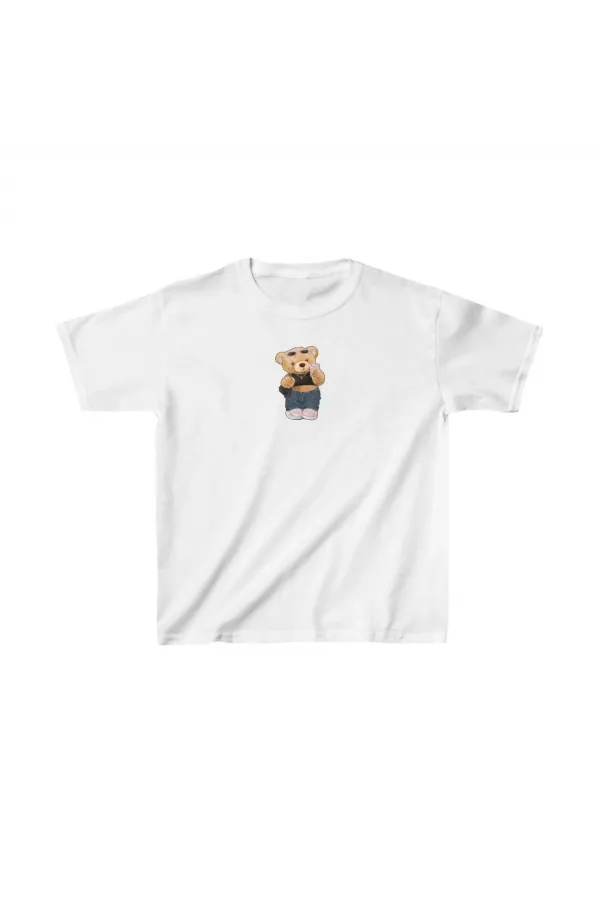 Unisex Çocuk Baskılı T-Shirt - Beyaz