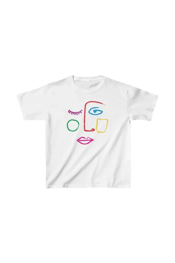 Unisex Çocuk Baskılı T-Shirt - Beyaz