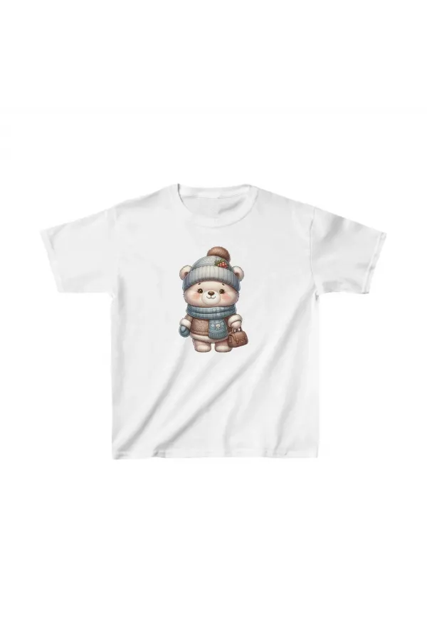 Unisex Çocuk Baskılı T-Shirt - Beyaz