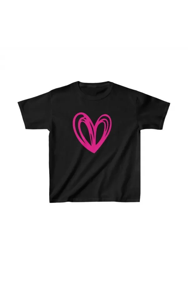 Unisex Çocuk Baskılı T-Shirt - Siyah