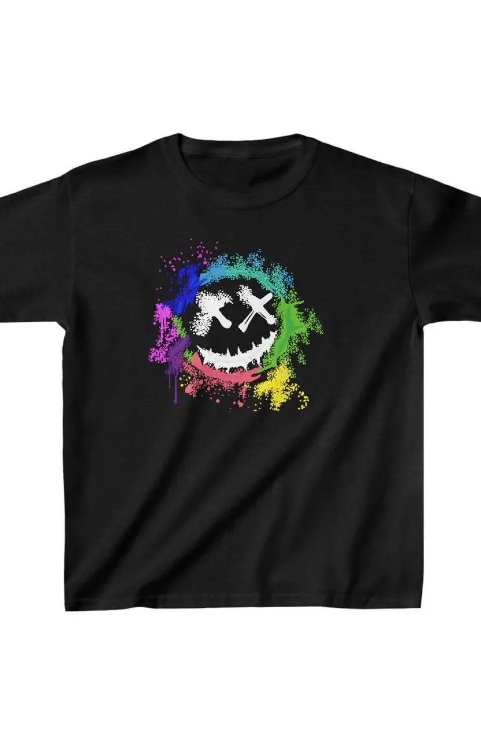 Unisex Çocuk Baskılı T-Shirt - Siyah