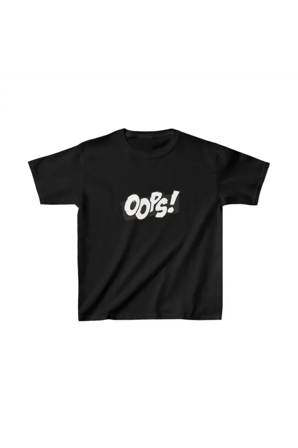 Unisex Çocuk Baskılı T-Shirt - Siyah