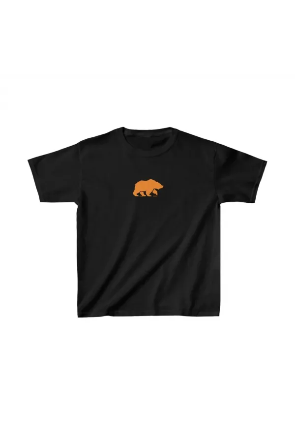 Unisex Çocuk Baskılı T-Shirt - Siyah