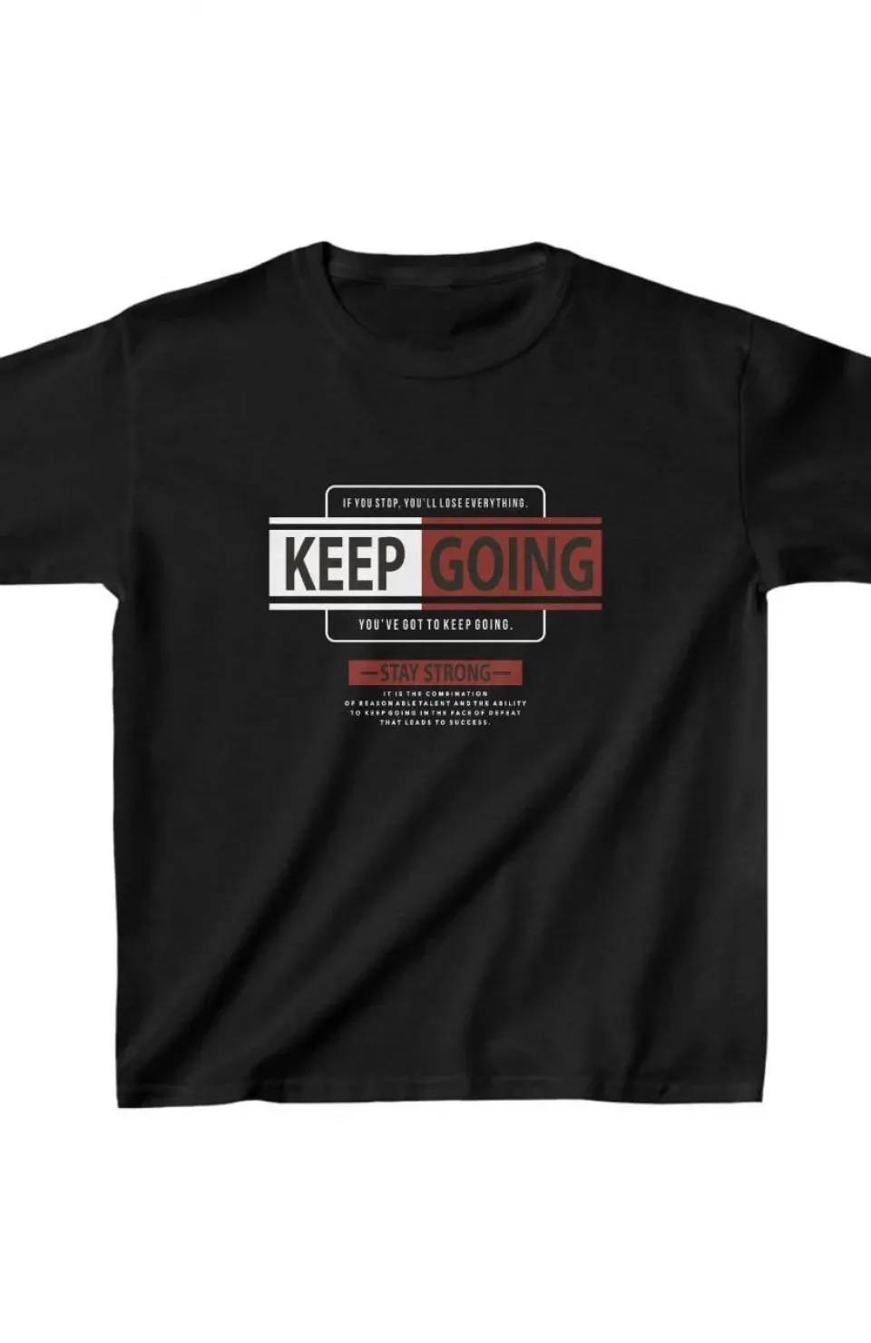 Unisex Çocuk Baskılı T-Shirt - Siyah