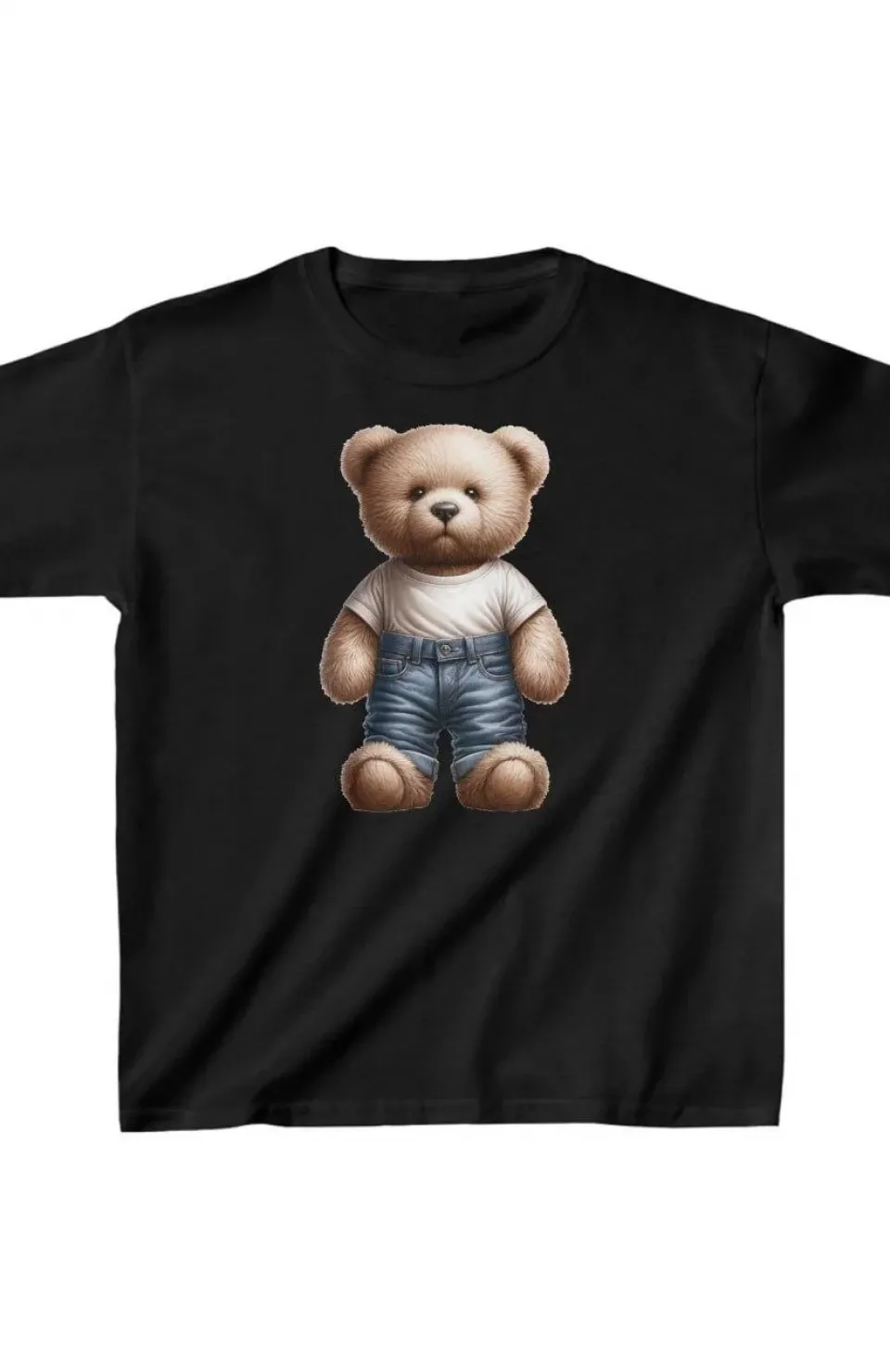 Unisex Çocuk Baskılı T-Shirt - Siyah