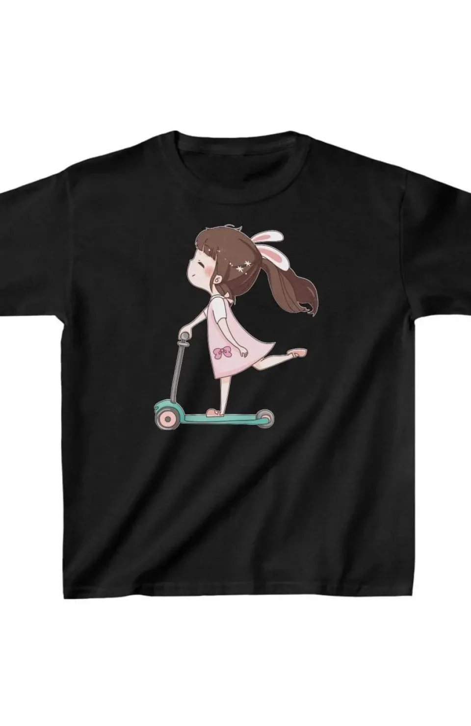 Unisex Çocuk Baskılı T-Shirt - Siyah