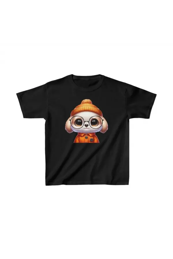 Unisex Çocuk Baskılı T-Shirt - Siyah