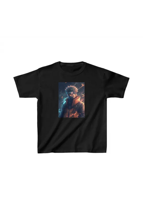 Unisex Çocuk Baskılı T-Shirt - Siyah