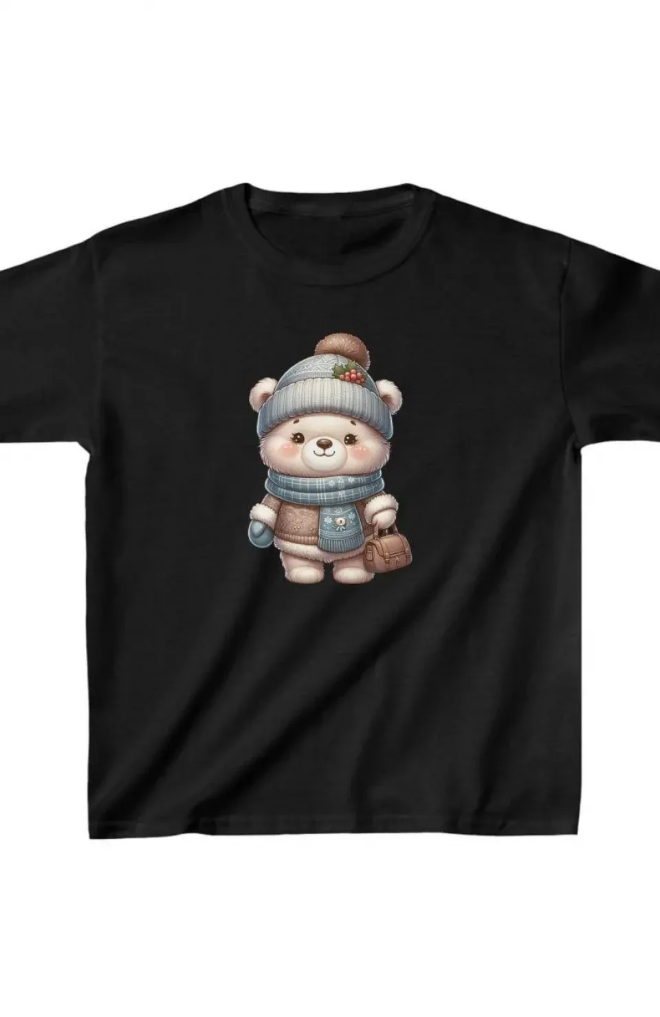 Unisex Çocuk Baskılı T-Shirt - Siyah