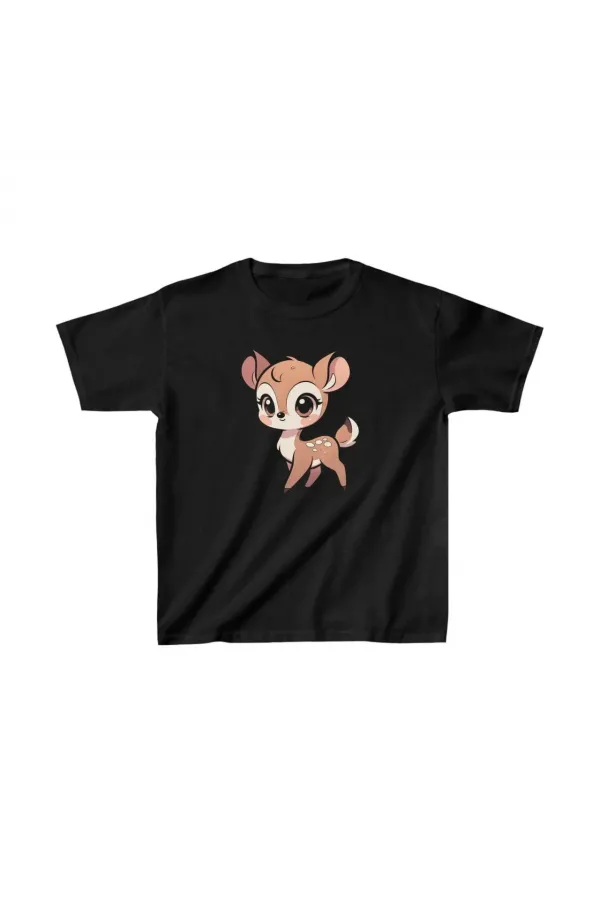 Unisex Çocuk Baskılı T-Shirt - Siyah