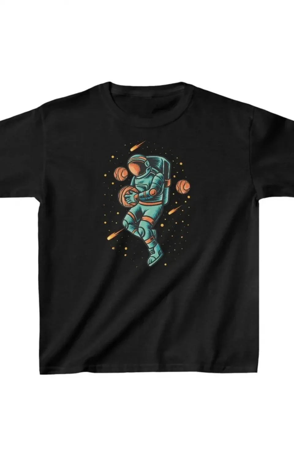 Unisex Çocuk Baskılı T-Shirt - Siyah