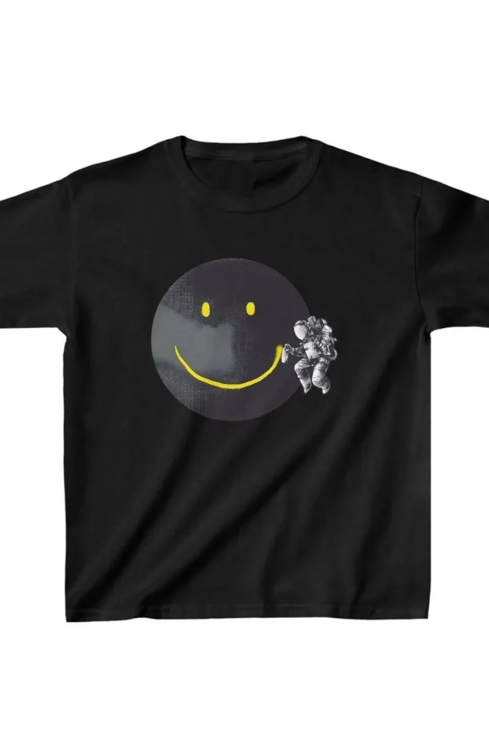 Unisex Çocuk Baskılı T-Shirt - Siyah