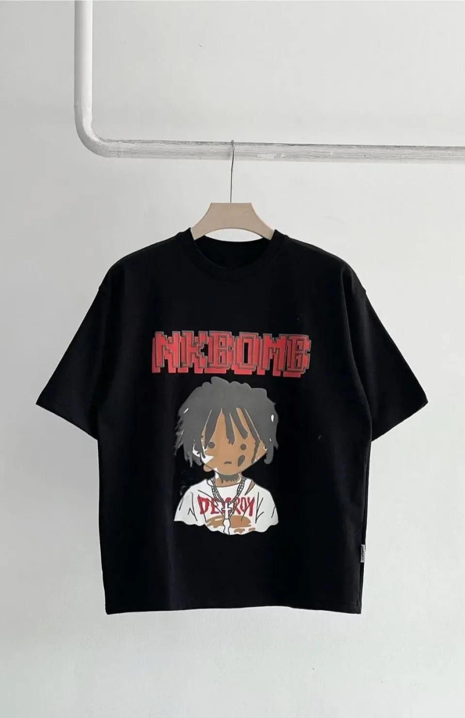 Unisex Çocuk Baskılı T-Shirt - Siyah