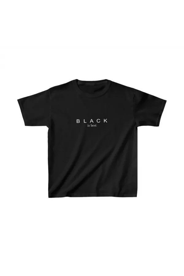 Unisex Çocuk Baskılı T-Shirt - Siyah