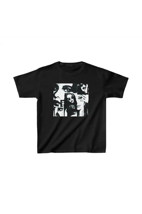 Unisex Çocuk Baskılı T-Shirt - Siyah