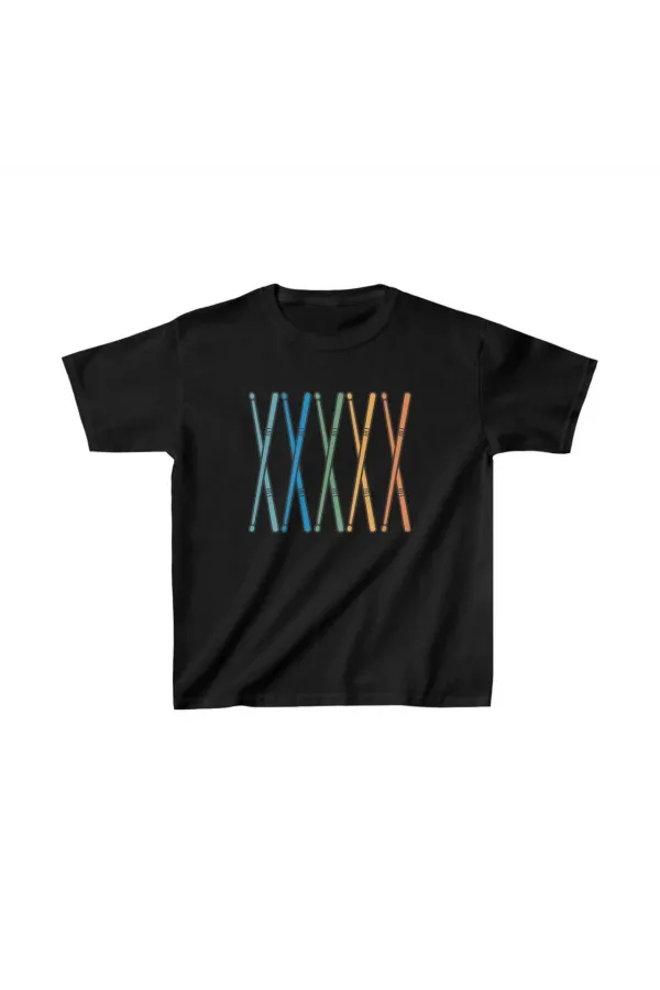 Unisex Çocuk Baskılı T-Shirt - Siyah