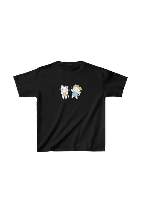 Unisex Çocuk Baskılı T-Shirt - Siyah