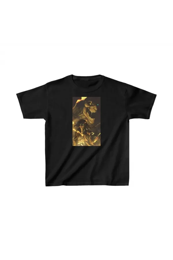 Unisex Çocuk Baskılı T-Shirt - Siyah