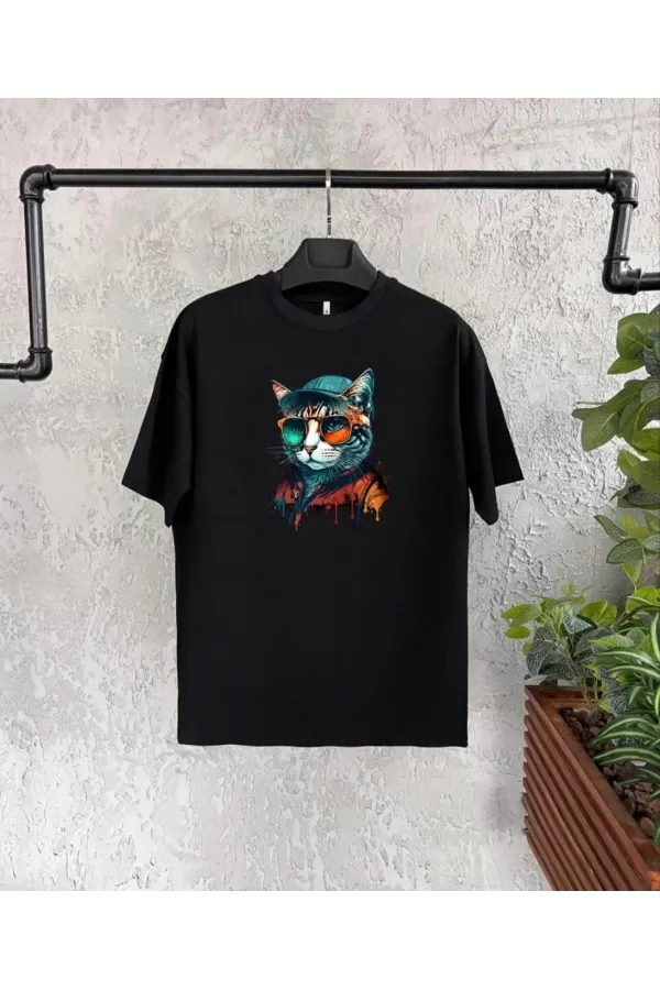 Unisex Çocuk Baskılı T-Shirt - Siyah