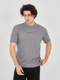 Unisex Jakar Kumaş Slim Fit T-Shirt - Boyalı Gri