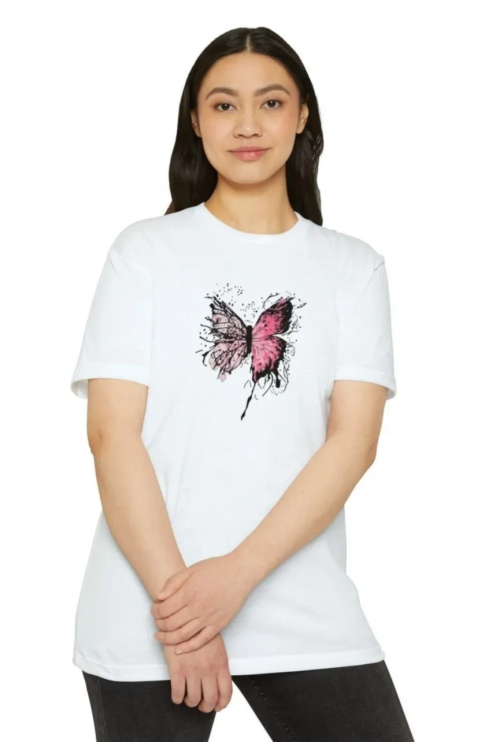 Unisex Kadın Bisiklet Yaka Baskılı T-Shirt - Beyaz Somersan Giyim | Kadın, Erkek ve Çocuk Moda