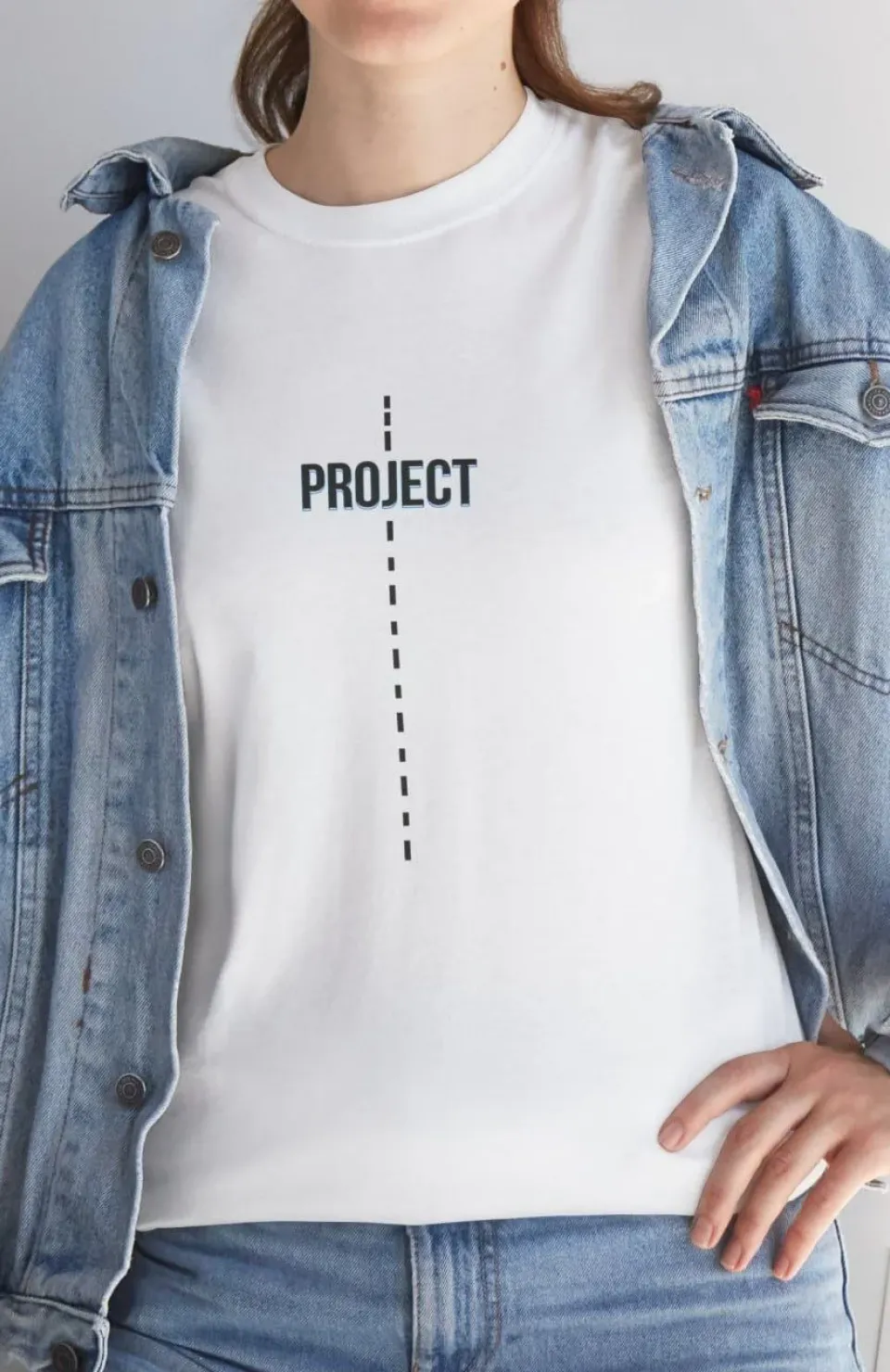 Unisex Kadın Bisiklet Yaka Baskılı T-Shirt - Beyaz Somersan Giyim | Kadın, Erkek ve Çocuk Moda