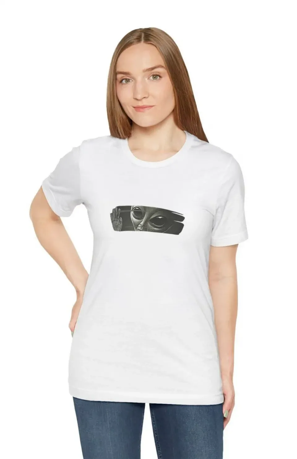 Unisex Kadın Bisiklet Yaka Baskılı T-Shirt - Beyaz Somersan Giyim | Kadın, Erkek ve Çocuk Moda