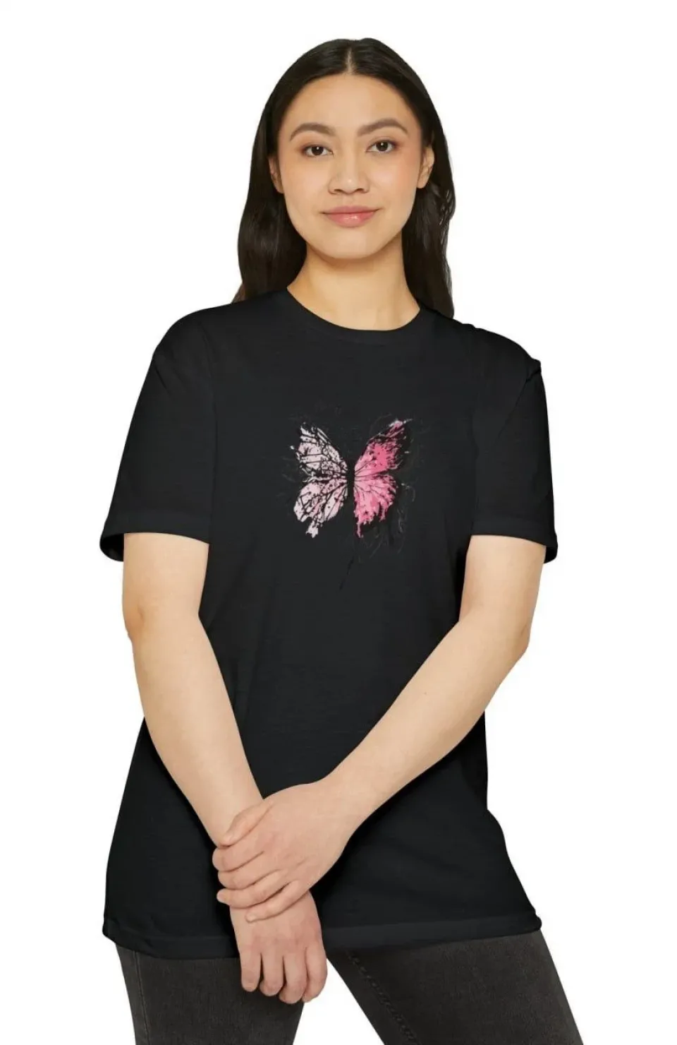 Unisex Kadın Bisiklet Yaka Baskılı T-Shirt - Siyah Somersan Giyim | Kadın, Erkek ve Çocuk Moda