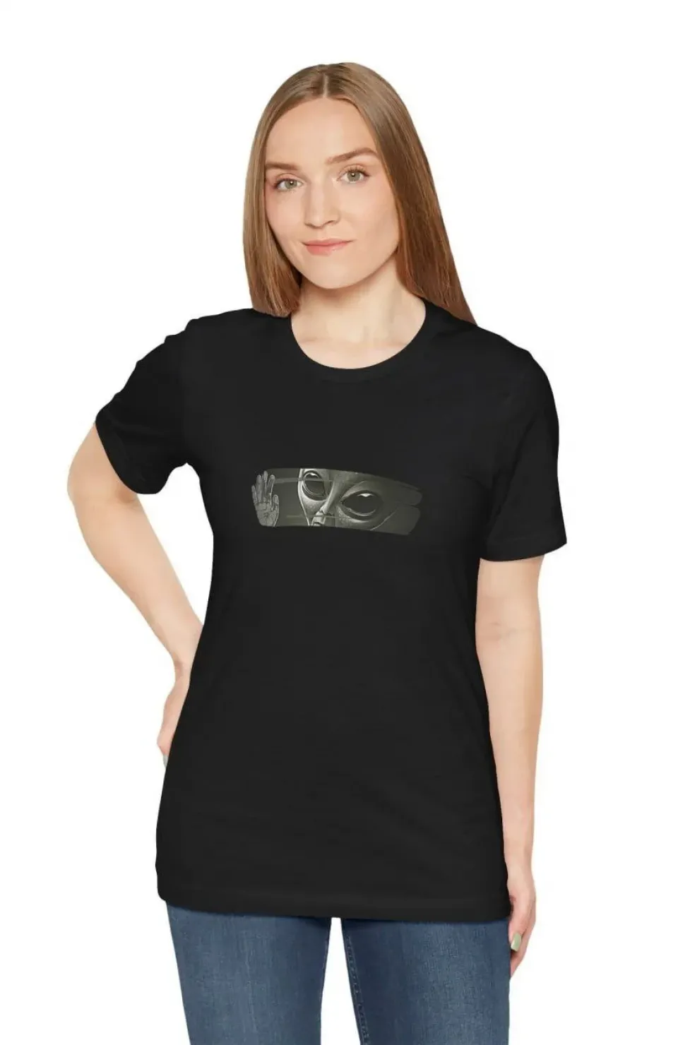 Unisex Kadın Bisiklet Yaka Baskılı T-Shirt - Siyah Somersan Giyim | Kadın, Erkek ve Çocuk Moda