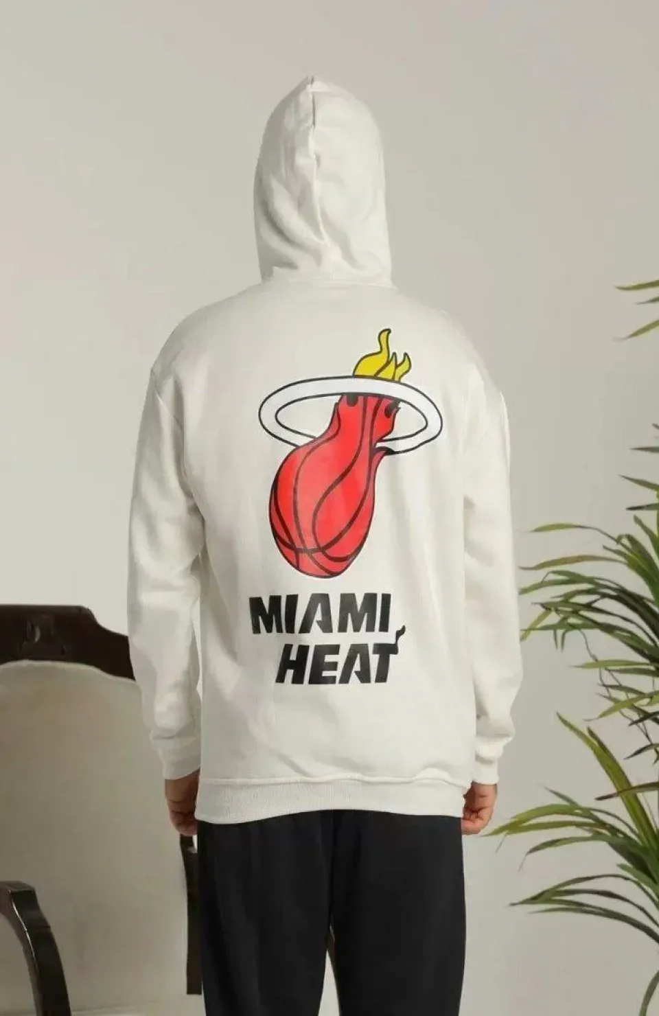 Unisex Kapşonlu Baskılı Sweetshirt - Beyaz Somersan Giyim | Kadın, Erkek ve Çocuk Moda