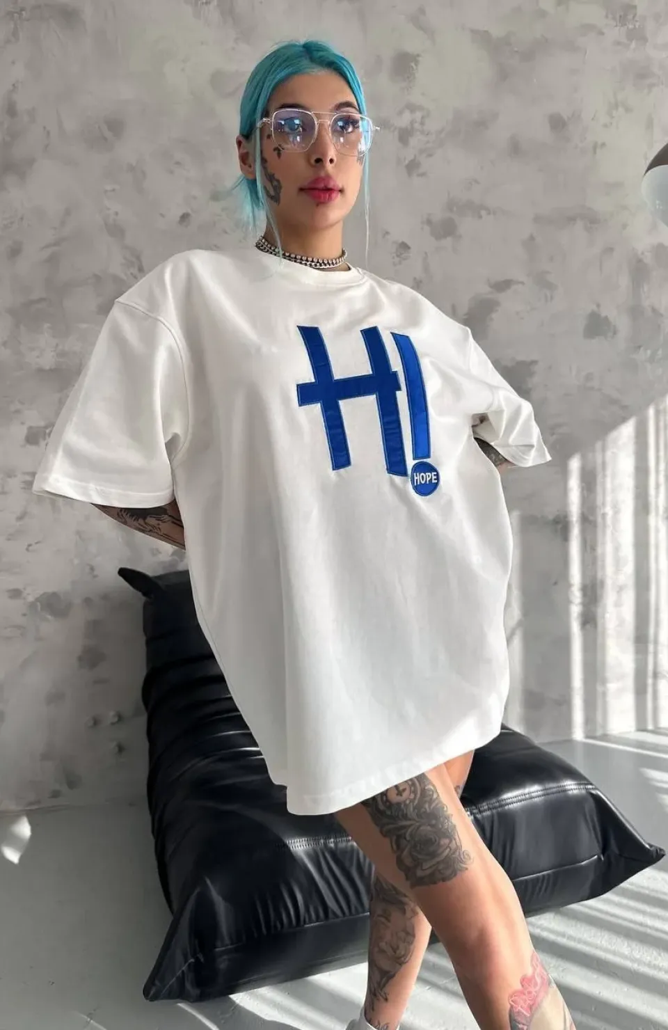 Unisex Nakış İşlemeli T-Shirt - Beyaz