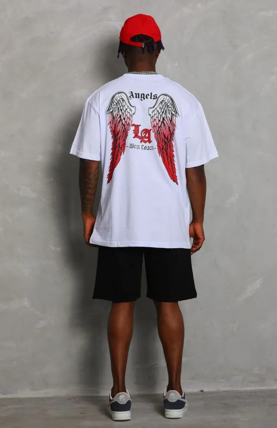 Unisex Oversize Baskılı Bisiklet Yaka T-Shirt - Beyaz Somersan Giyim | Kadın, Erkek ve Çocuk Moda