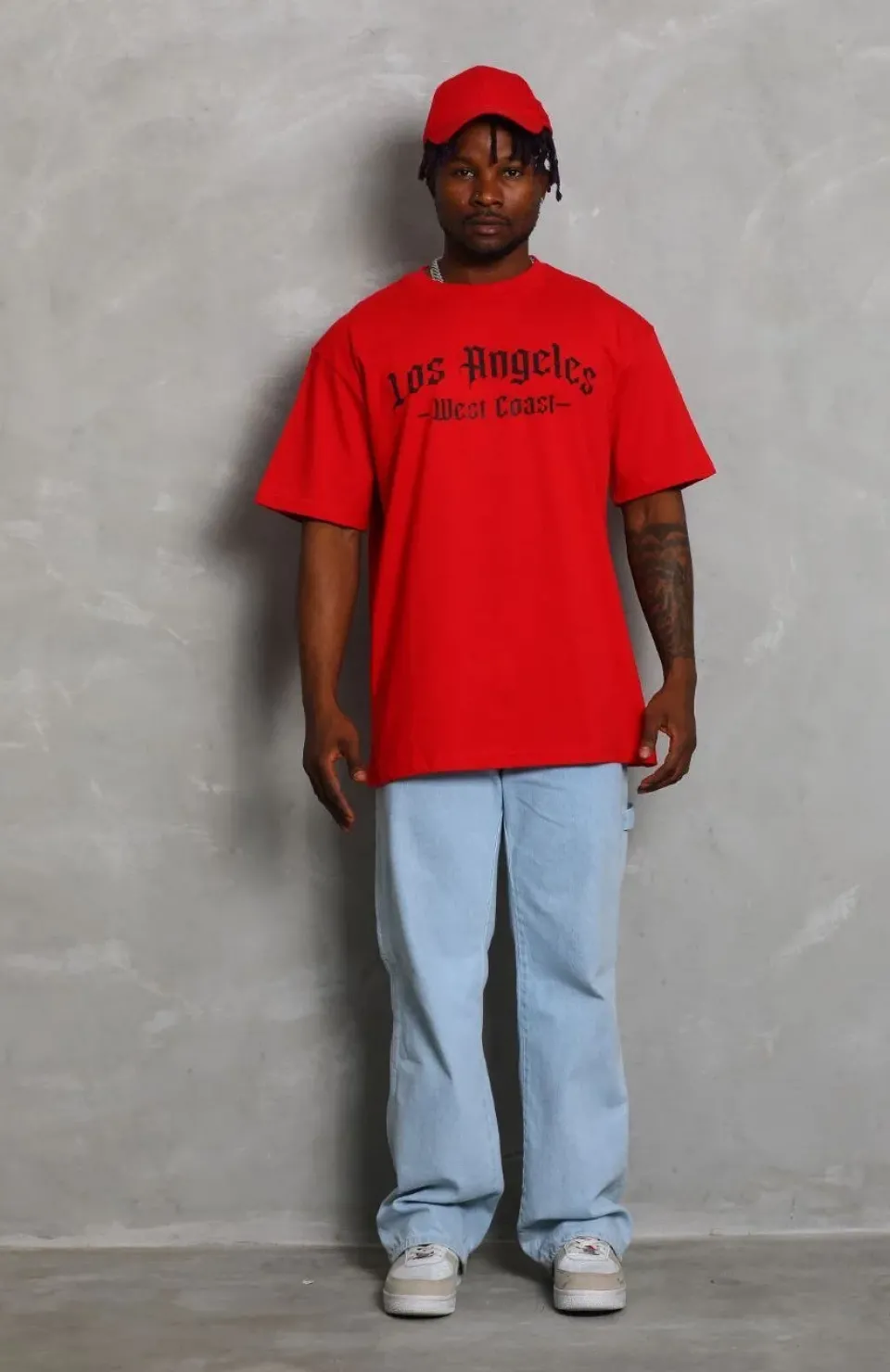 Unisex Oversize Baskılı Bisiklet Yaka T-Shirt - Kırmızı Somersan Giyim | Kadın, Erkek ve Çocuk Moda