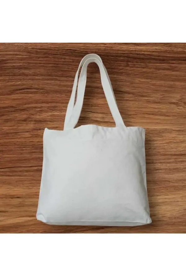 Unisex Piknik ve Deniz Cepli Fermuarlı Çanta - Beyaz