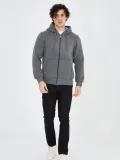 Unisex Tam Fermuarlı Kapşonlu  SweatShirt - Füme Somersan Giyim | Kadın, Erkek ve Çocuk Moda