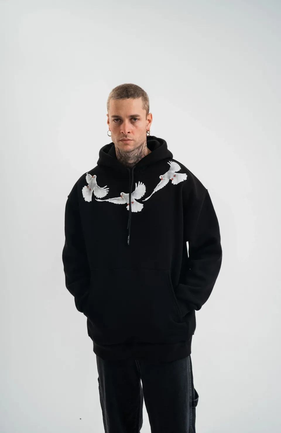 Unisex Uzun Kol Bisiklet Yaka Yıkamalı SweatShirt - Siyah Somersan Giyim | Kadın, Erkek ve Çocuk Moda