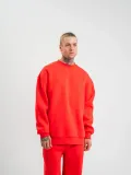 Uzun Kol Bisiklet Yaka Basic SweatShirt - Kırmızı