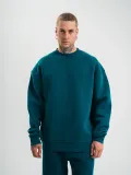 Uzun Kol Bisiklet Yaka Basic SweatShirt - Koyu Deniz Yeşili