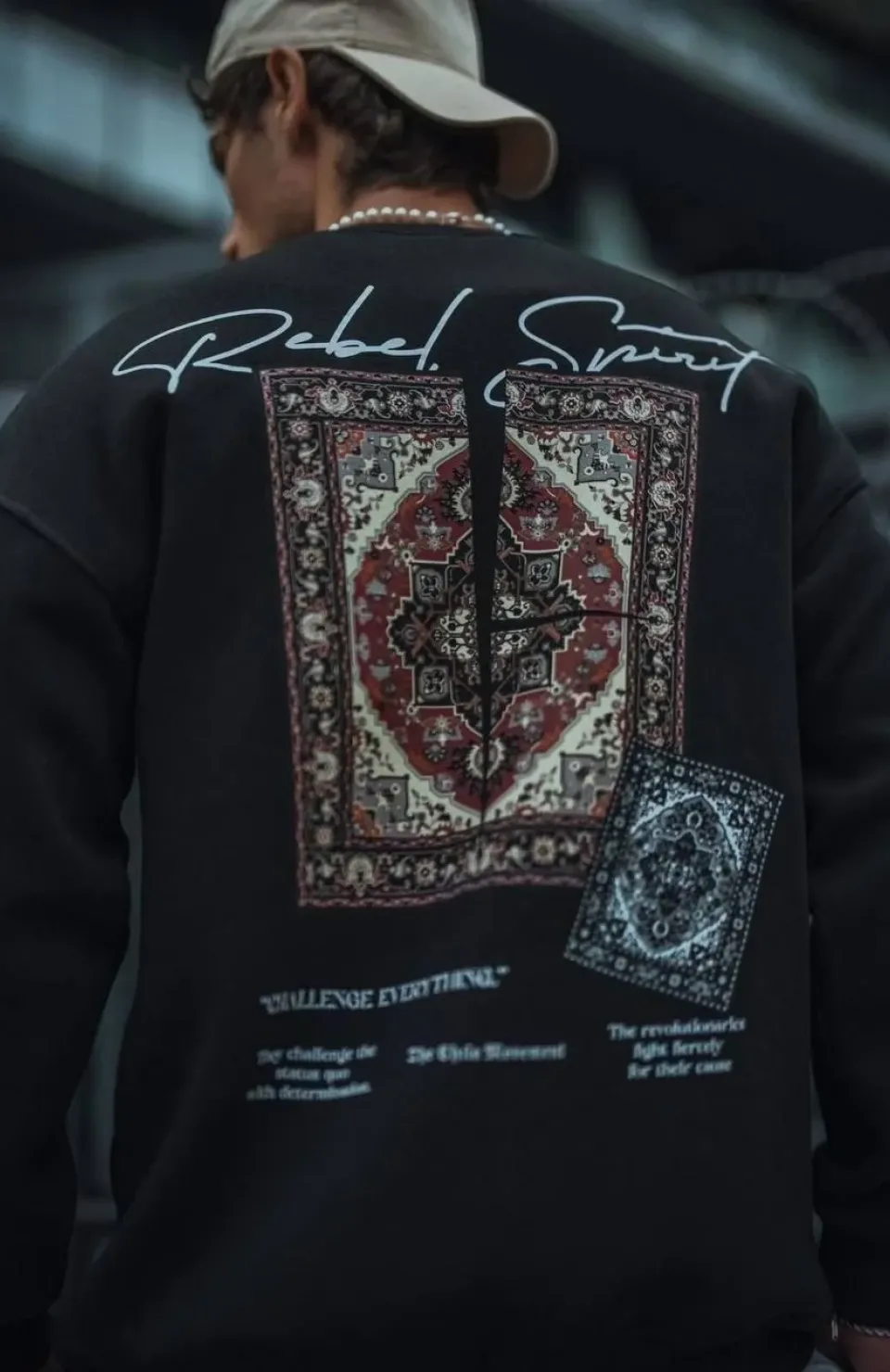 Uzun Kol Bisiklet Yaka Baskılı SweatShirt - Siyah Somersan Giyim | Kadın, Erkek ve Çocuk Moda