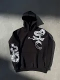 Uzun Kol Kapüşonlu Baskılı SweatShirt - Siyah Somersan Giyim | Kadın, Erkek ve Çocuk Moda