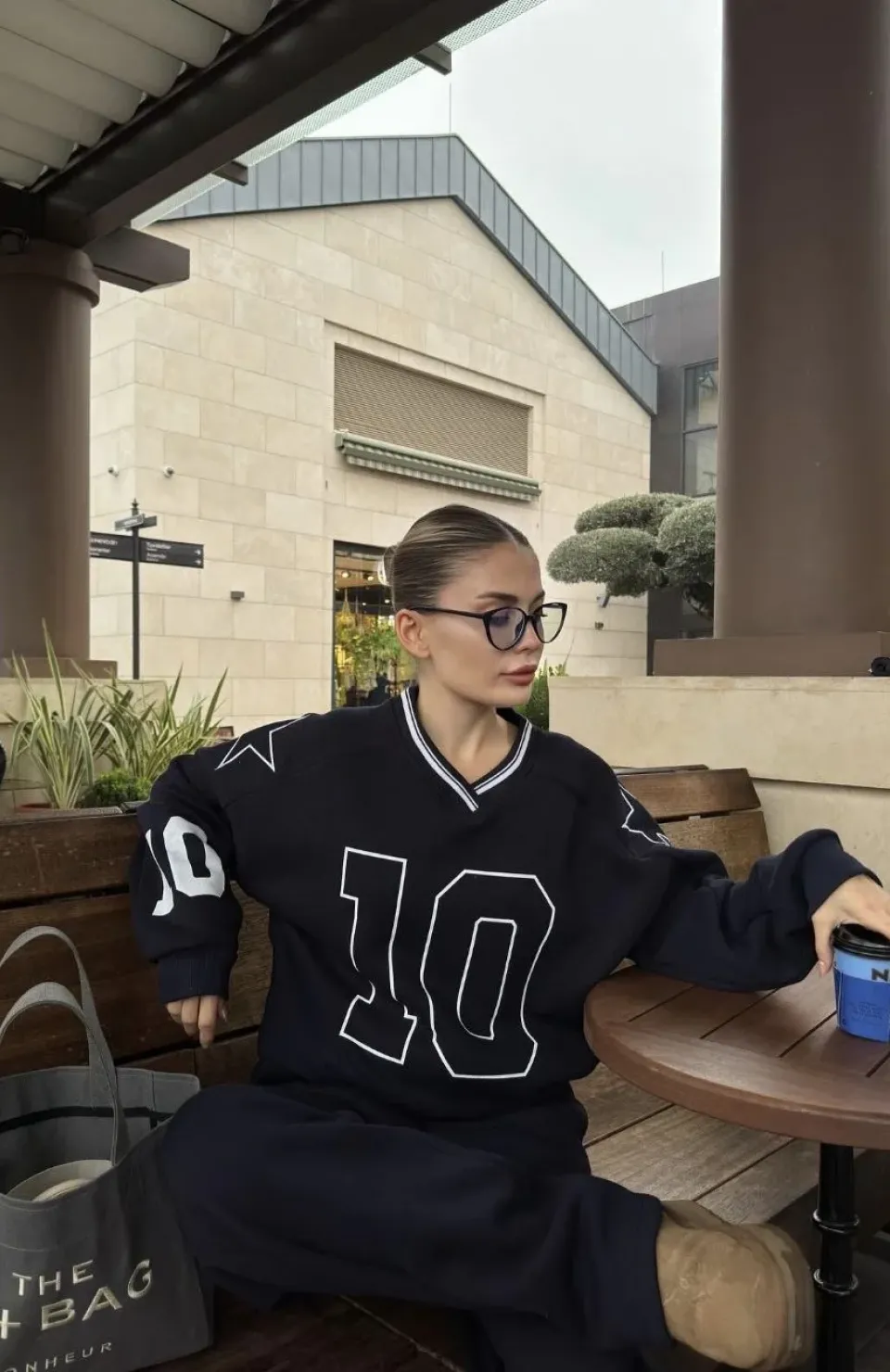 V Yaka Üç İplik Sweat Takım - Siyah Somersan Giyim | Kadın, Erkek ve Çocuk Moda